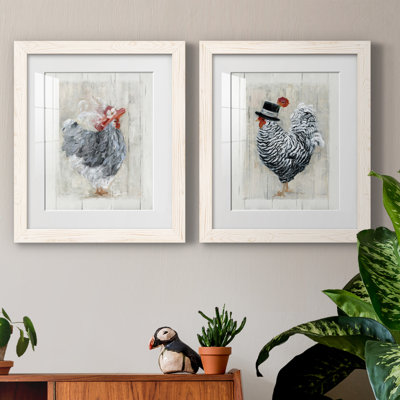 Dimanche meilleur poule - ensemble de 2 peintures