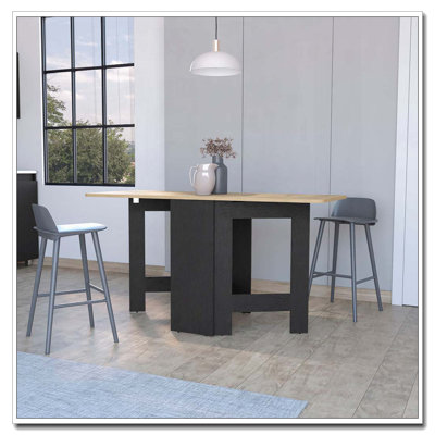Cole Black and Macadamia Folding Dining Table