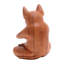Figurine en bois yoga boston terrier Len