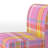 Yellow And Pink Checked Tartan - Upholstered Patterned Accent Slipper Chair