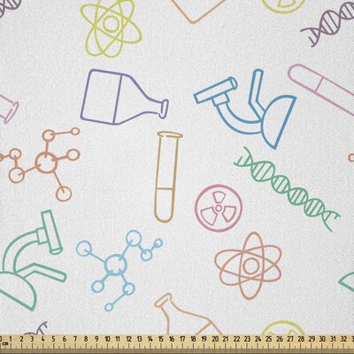 Ambesonne Science Fabric By The Yard, Chemistry Concept Pattern With Chemical Instruments University School Education, Microfiber Fabric For Arts And -  East Urban Home, FDC41EA553C94C29B79EBC8AA35EDE94