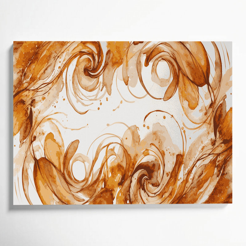 Aquarelle abstraite, art mural sur toile beige, 11" H x 14" W