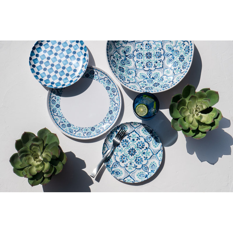 Assiette plate en mélamine Palazzo Tiles - sarcelle - 10,5 po