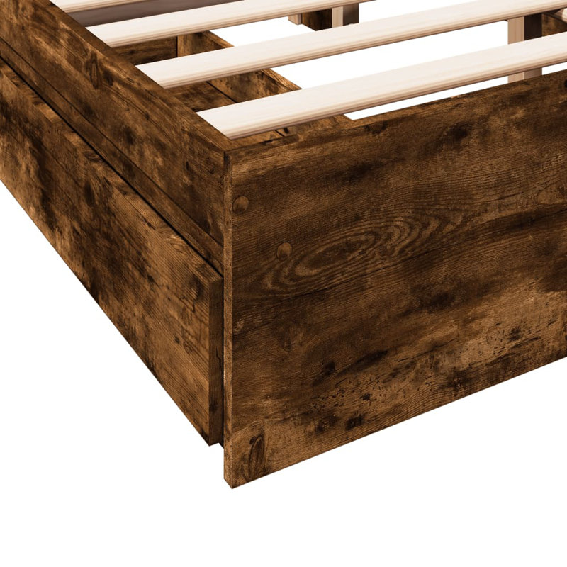 Greger Bed, Smoked Oak, 135 x 190cm