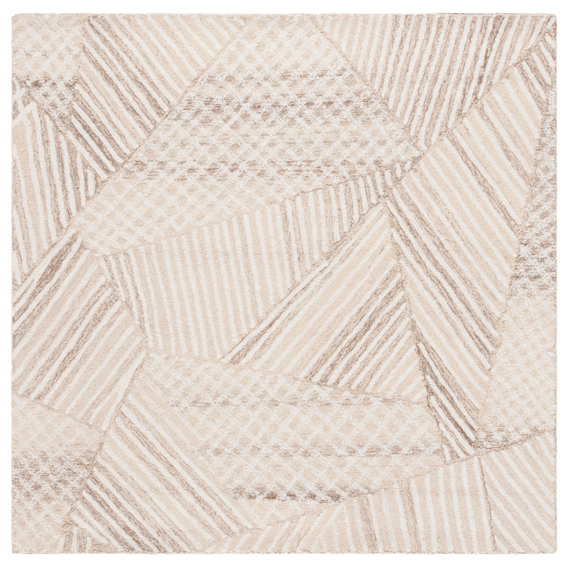 Fazli Tufted Wool & Cotton Performance Geometric Rug, Square 6'
