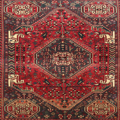 Tapis traditionnel rouge / beige / noir