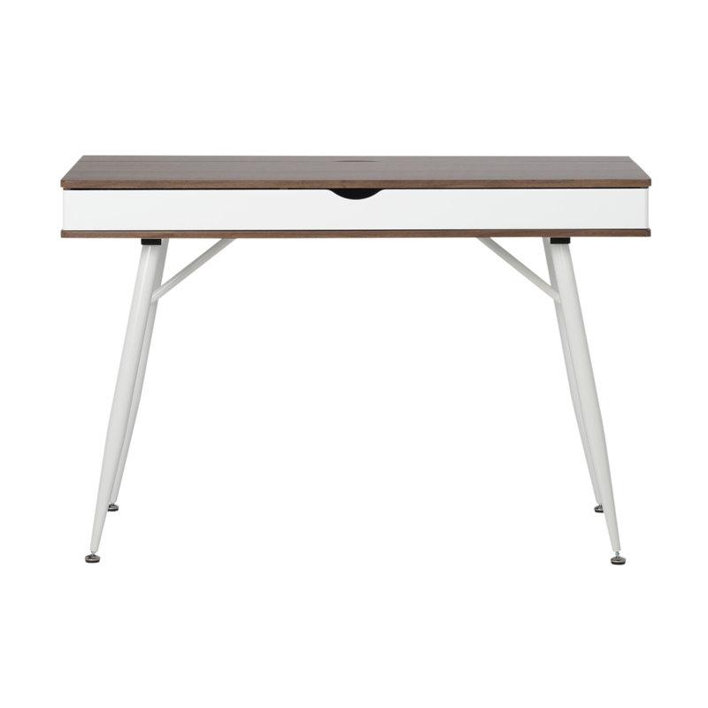 Charry Metal Base Writing Desk, Chestnut