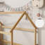 Lit en bois pour lit simple avec structure de toit, garde-corps de sécurité-1771464873