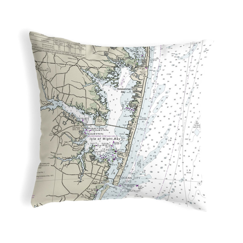 Housse de coussin d'extérieur carré Nautical Map