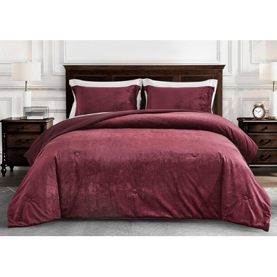 Lux Distressed Velvet Reversible Comforter Set