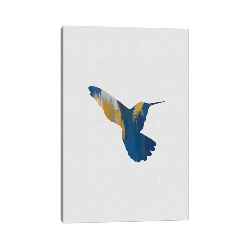 Hummingbird Blue And Yellow by Orara Studio - Wrapped Canvas Gallery-Wrapped Canvas Giclée