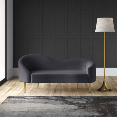 Shurtz 67" Velvet Curved Loveseat