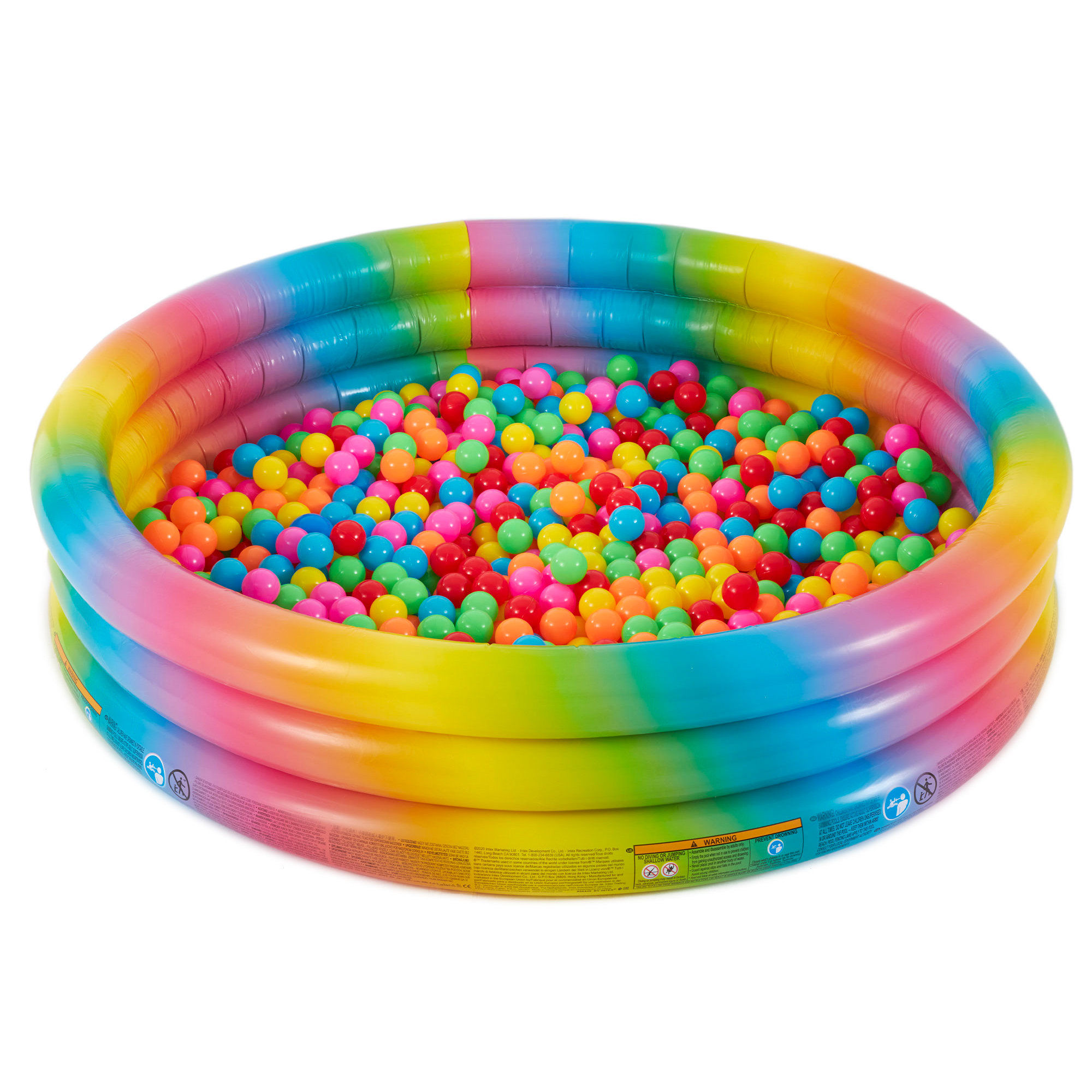 Intex Rainbow Ombre Inflatable Swimming Pool W Multi Coloured Fun