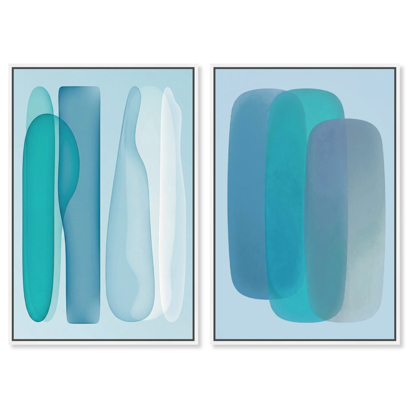 Glacier Gradients Set Set by Oliver Gal, 50"H x 34"W, White Floater Frame