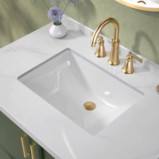 18 po Lavabo de salle de bain rectangulaire encastré en céramique avec lavabo pour salle de bain