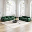 Canapé modulaire rembourré 5 places en tissu de chenille avec repose-pieds Minarik, 2 pièces-806849069