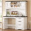 Bureau de direction 47,4 po Farmhouse avec tiroirs, classeur et prises de courant