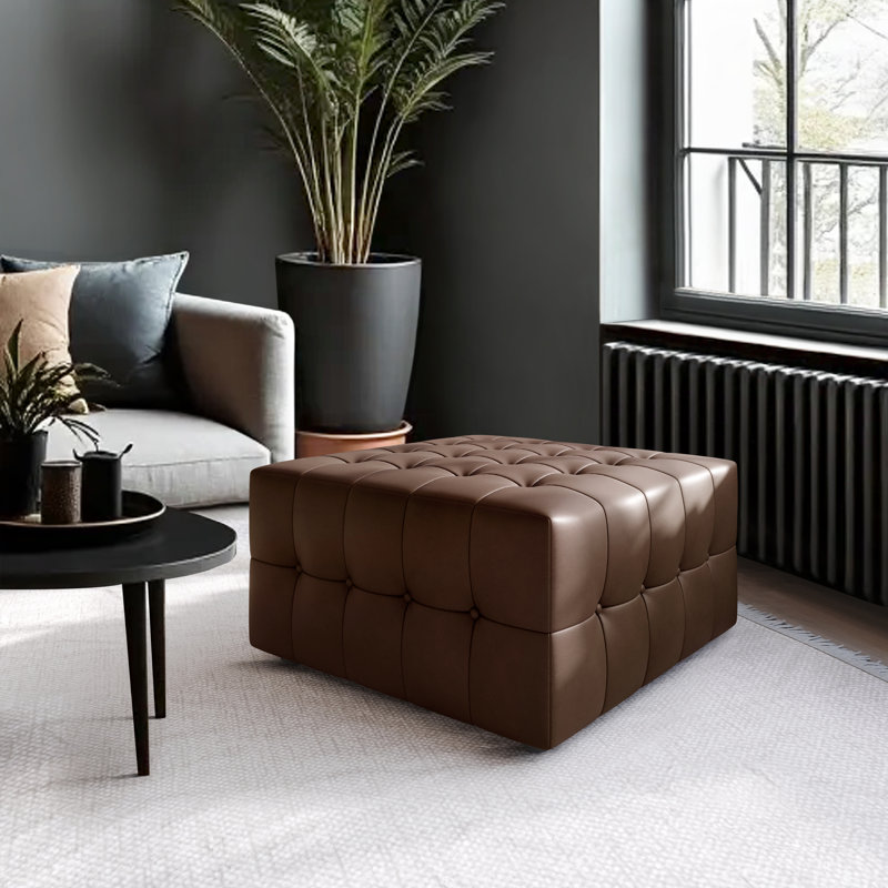 OTTOMAN EN PU BRUN, Brun