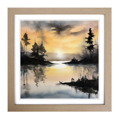 Sunrise Ink Wash No.7 - Framed Print