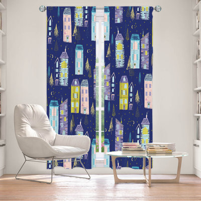 Paire de rideaux obscurcissant en polyester Haron