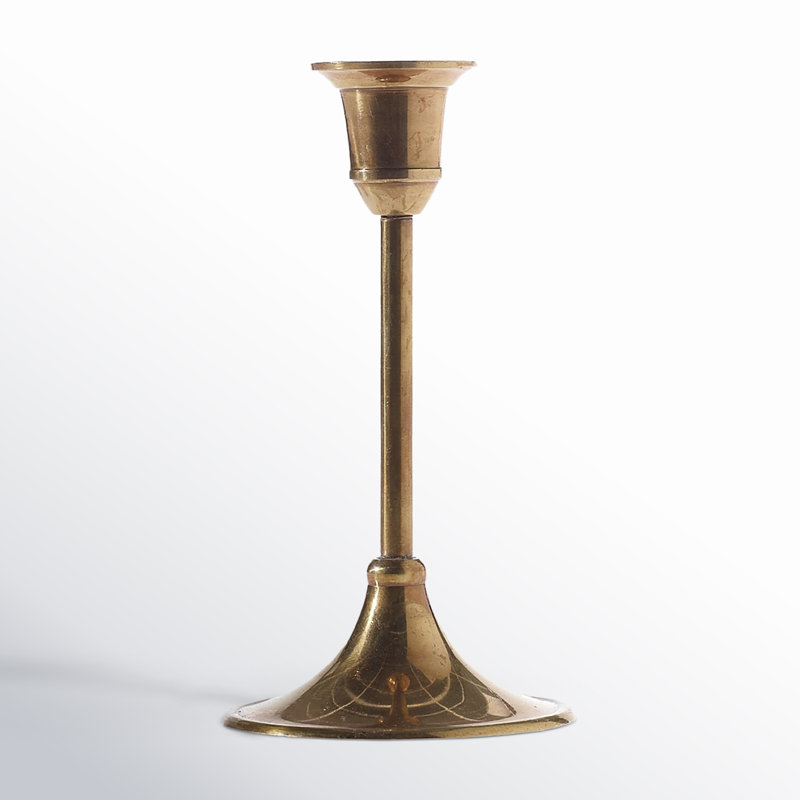 Gola Metal Tabletop Candlestick, 6.25" H x 3.25" W x 3.25" D