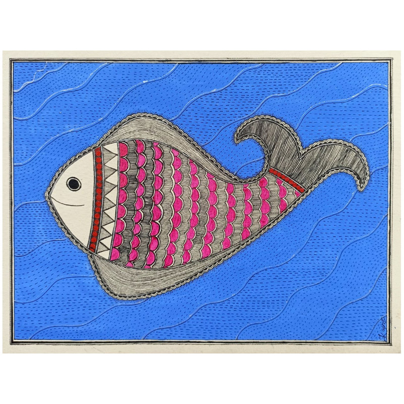 Poisson seul | Acrylique sur papier | Par Abhilasha Raut
