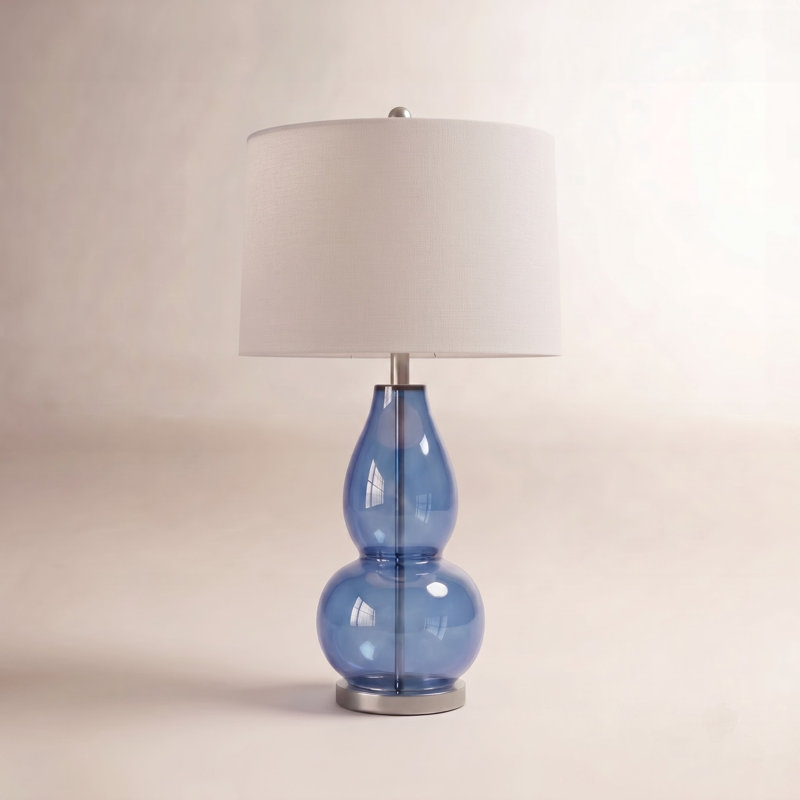 Parkston Glass Table Lamp, Blue/White Shade