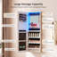Jewelry Cabinets with Mirror and LED Lights, Door Hanging/Wall Mounted Jewelry Armoire-1420515150
