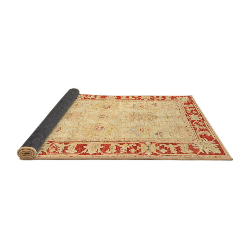 Tapis traditionnel rouge / jaune Collegiate, Rond 3 pi
