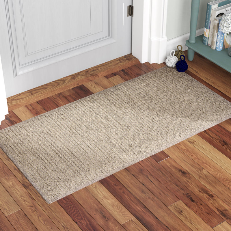Zulma Houndstooth Braided All-Natural Wool Area Rug, Rectangle 4' x 6'