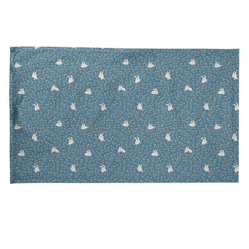 Serviette de lapin lapin à motif lapin, Polyester sergé, Bleu / Rouge / Jaune