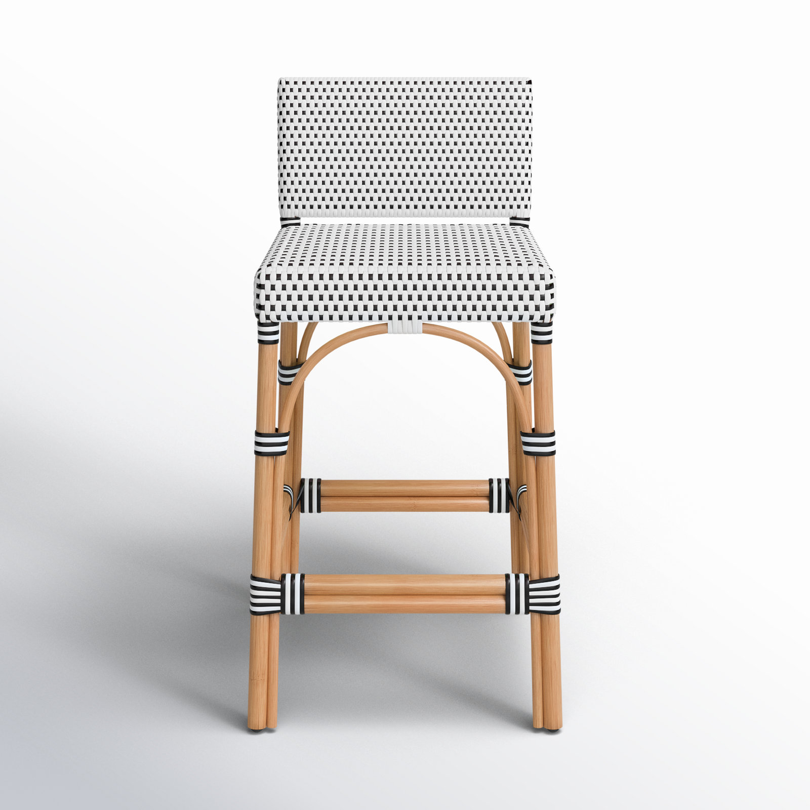 Estella Bar and Counter Stool, White/Navy Dot, Counter Stool (24" Seat Heigh)t