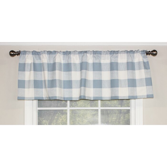 RLF Home Checkered Cotton Blend Swag 41'' W Window Valance | Wayfair