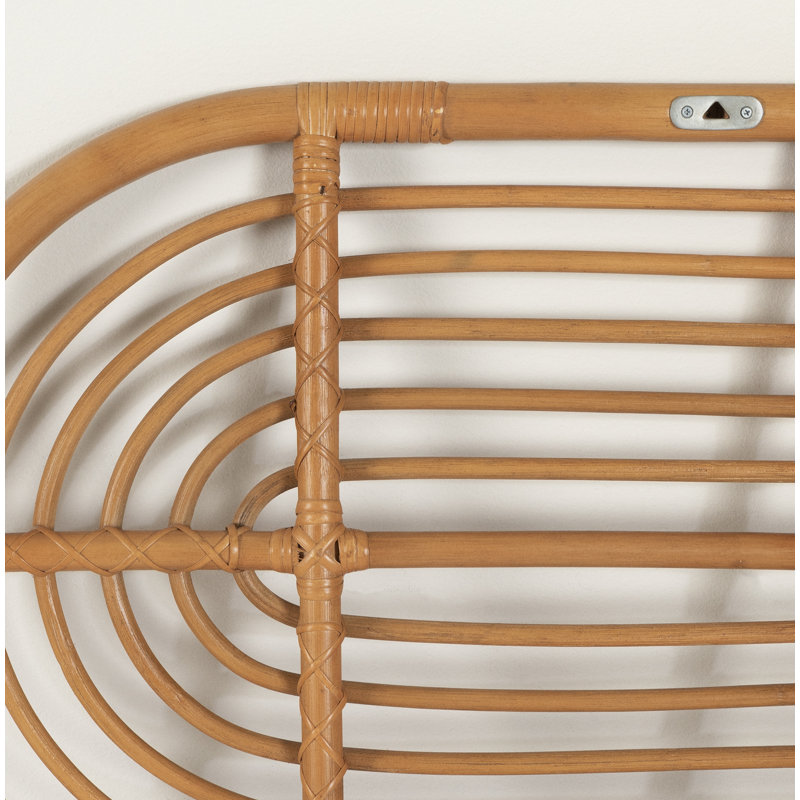 Full Natural Fabric Panel Headboard with Metal Frame