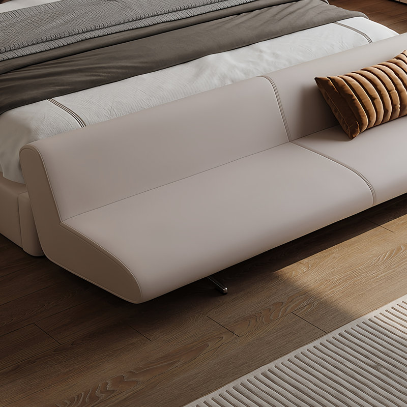 Banc rembourré en similicuir Sereya, H 19,68 po x l 70,86 po x P 21,65 po, Crème