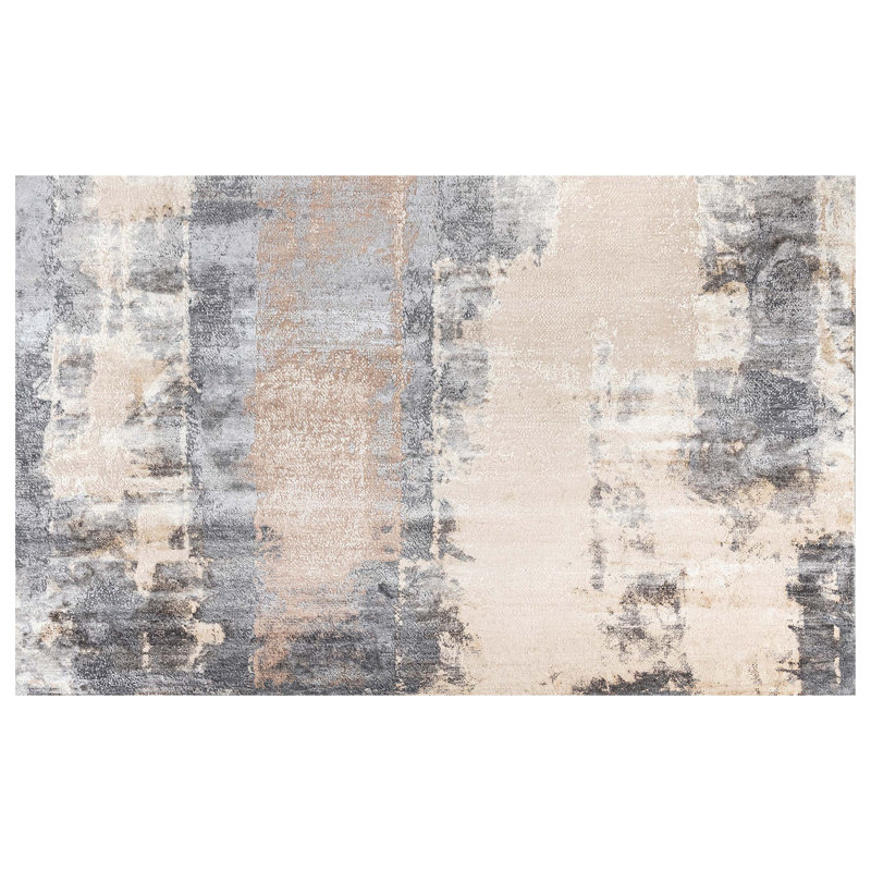 Hand Knotted Abstract Area Rug, Rectangle 8' x 10'