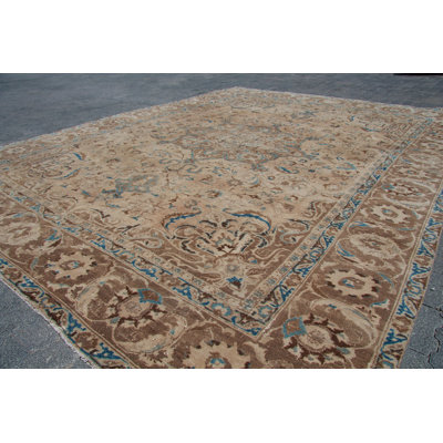 Tapis beige turc rétro - Tapis fabriqué à la main authentique et classique pour la décoration intérieure