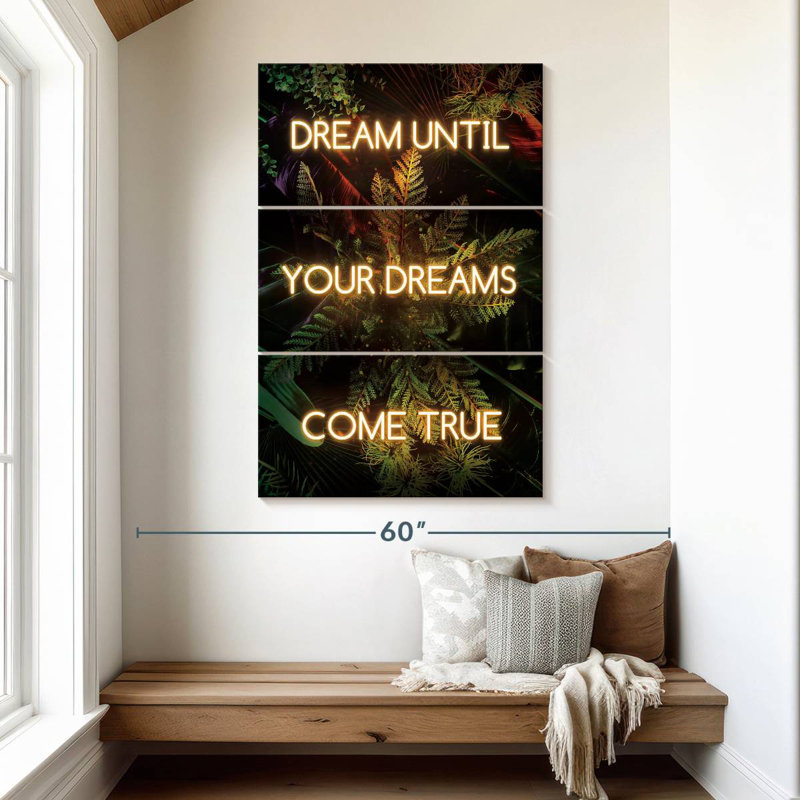 Tergel Dream jusqu'à ce que vos rêves deviennent réalité néon, H 50 po x l 32 po