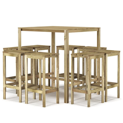 Hyeres Brayden Studio Bar Set with Solid Wood Outer Material