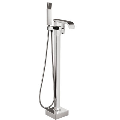 Free Standing Tub Faucet Floor Mount Tub Filler Bathroom Faucet Single Handle with Hand Shower