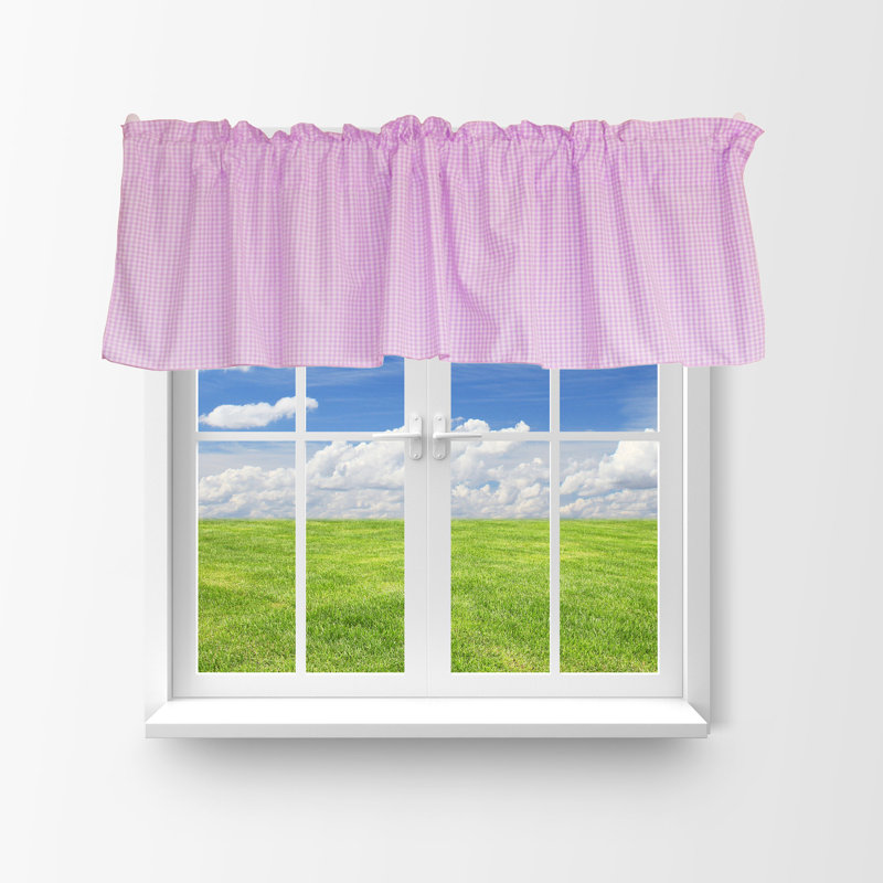 Cantonnière à carreaux Gingham, 58" W x 18" L, Pink