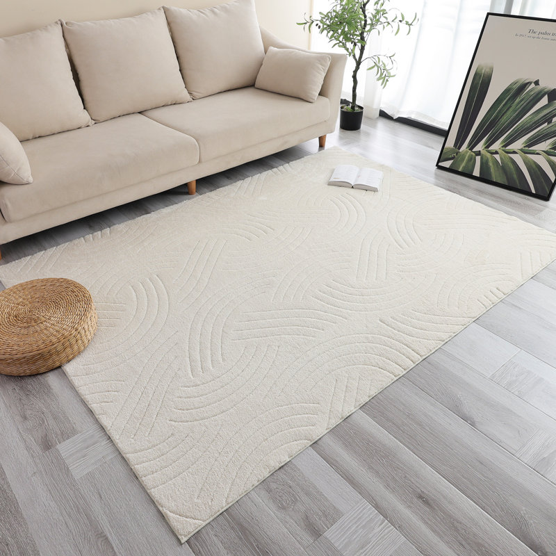 Tapis crème Salamone , Rectangulaire 8 pi x 10 pi