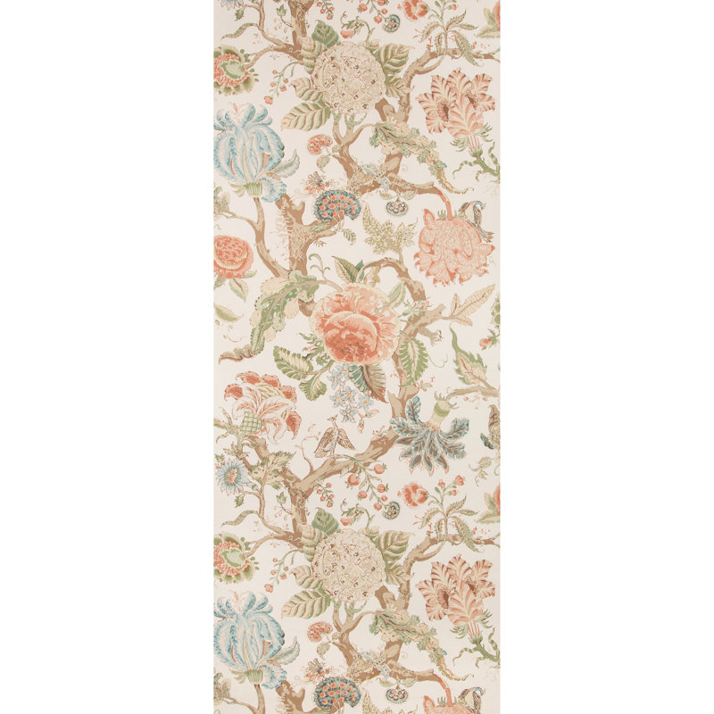 Adlington 33' L x 27.5" W Wallpaper Roll, Coral