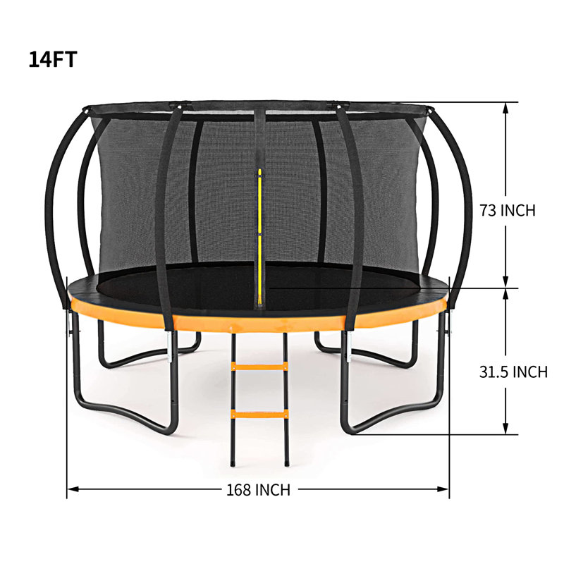 Filet de sécurité intérieur pour grand trampoline 14Ft, Orange