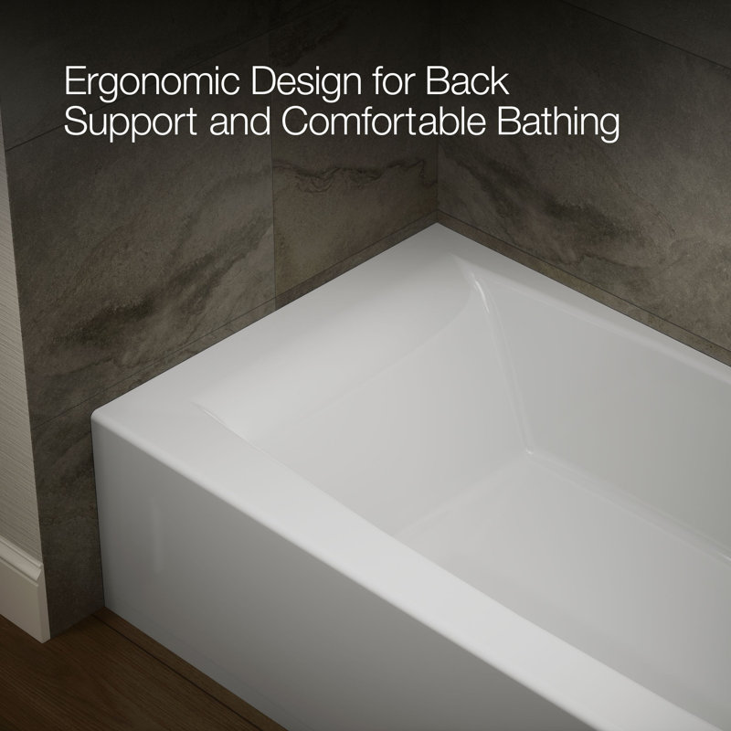 Entity 60" X 30" Alcove Bath with Integral Apron and Integral Flange, Right