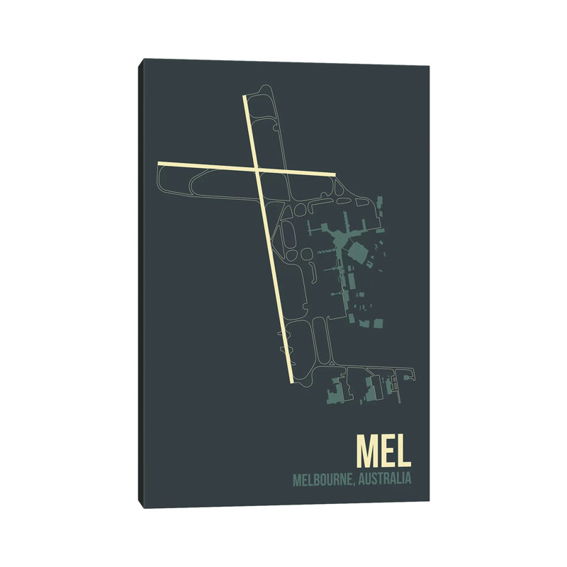 MEL Diagram, Melbourne, Australia by 08 Left - Wrapped Canvas Print, 66.04 cm H x 45.72 cm W