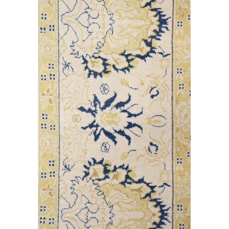 Agara One-of-a-Kind 6'10" x 9'5" Area Rug in Navy/Ivory/Yellow
