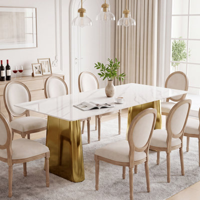 Table de salle à manger moderne en pierre frittée 62,99 po