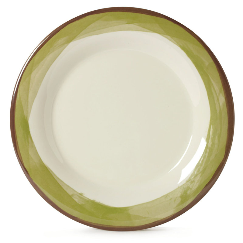  Assiette à salade ou à dessert en mélamine 7,5 po, 12 pièces, Vert / ivoire
