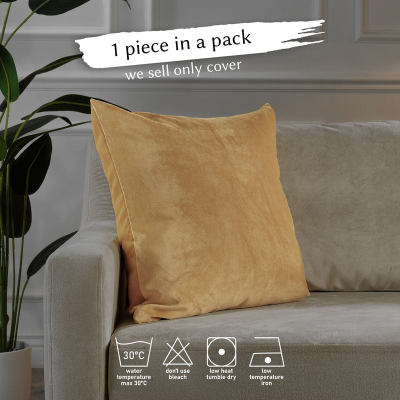 Housse de coussin en velours mat 1pc, Carré 22 po, Sepia